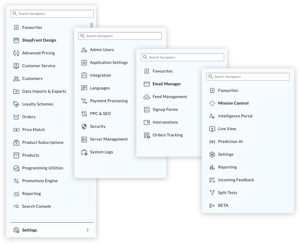 IRP Admin Navigation